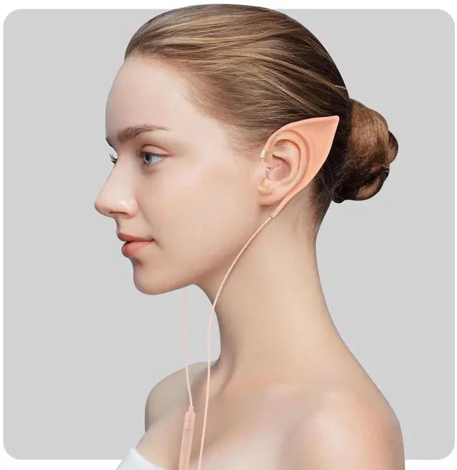 Alt view image 3 of 5 - URIZONS Elf In-Ear Earbuds Elf Headphones for Children - Elf Ear Design Wired Headset Ultra Soft Adorable Earphones Cosplay Spirit Costume for i phone 7/8/11/12/13/14