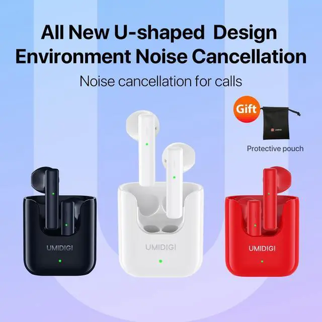 Alt view image 2 of 5 - UMIDIGI Wireless Earbuds, AirBuds U Wireless Headphones with Microphones, Bluetooth 5.1 Earphones in-Ear, Touch Control Bluetooth Earbuds, 24H Playing Time for Work, Home Office