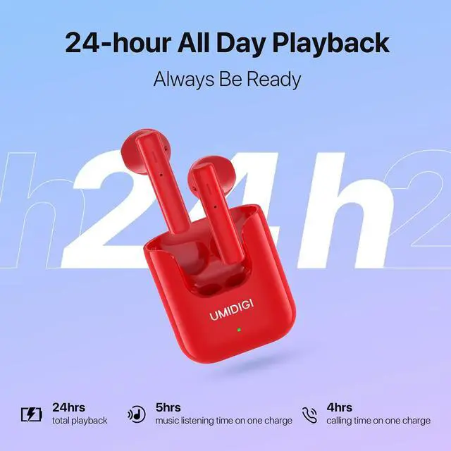 Alt view image 5 of 5 - UMIDIGI Wireless Earbuds, AirBuds U Wireless Headphones with Microphones, Bluetooth 5.1 Earphones in-Ear, Touch Control Bluetooth Earbuds, 24H Playing Time for Work, Home Office