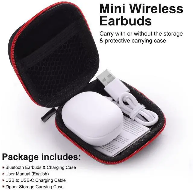 Alt view image 4 of 5 - Wireless Earbuds Bluetooth Headset Mini in-Ear Headphone Noise Canceling Deep Bass Earphone for iPhone 15 Plus 16e 16 Pro Max 13 14 for Samsung S25 S24 A53 A54 S23 Galaxy Flip for Google Pixel 6 7 8 9