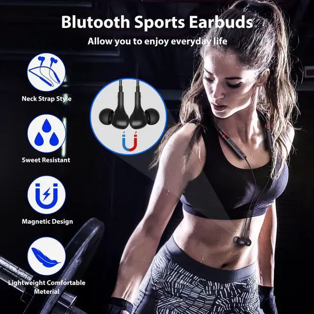Alt view image 2 of 5 - Wireless Earbuds Bluetooth Headphone NeckBand Earphone for Samsung A53 A54 S24 Ultra S23 FE Z Flip Fold for iPhone 13 Pro Max 15 14 Plus for Google Pixel 9 XL 8 6a 7a Magnetic Neck Strap Sport Headset