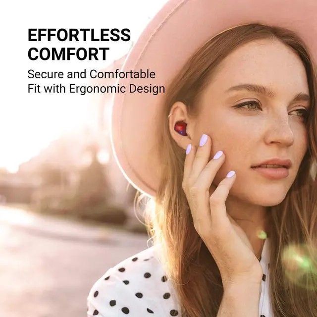 Alt view image 4 of 5 - TCL SOCL500TWS Wireless Earbuds with Pumping Bass, Type-C Charging Case 26H Playtime, Bluetooth 5.0, Secure Fit, Waterproof, Noise Isolation, One Step Pairing for Gym - Sunrise Orange