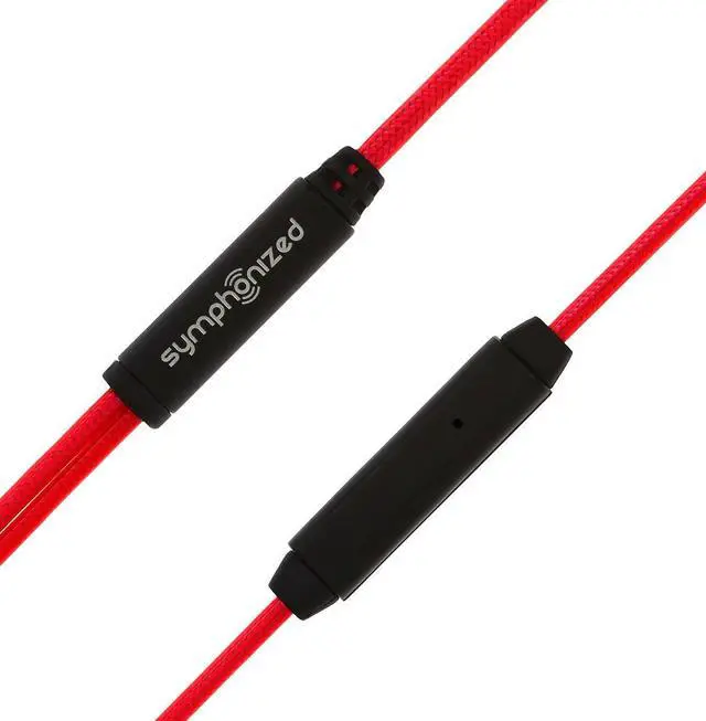 Alt view image 5 of 5 - Symphonized XTC 2.0 Earbuds with Mic, Premium Genuine Wood Stereo Earphones, Hand-Made in-Ear Noise-isolating Headphones with Tangle-Free Innovative Shield Technology Cable (Lava Red)