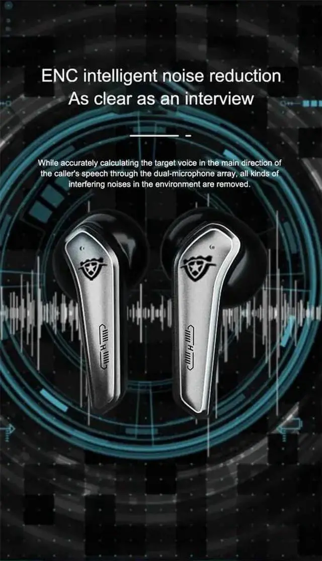 Alt view image 3 of 5 - SUNOL H08 Mecha Bluetooth Wireless Headset, Transparent Mecha Bluetooth 5.0 Headphones, 20H Playtime, 3 Modes, Low Latency, Noise Canceling, Charging for Mobile Phone (Black)