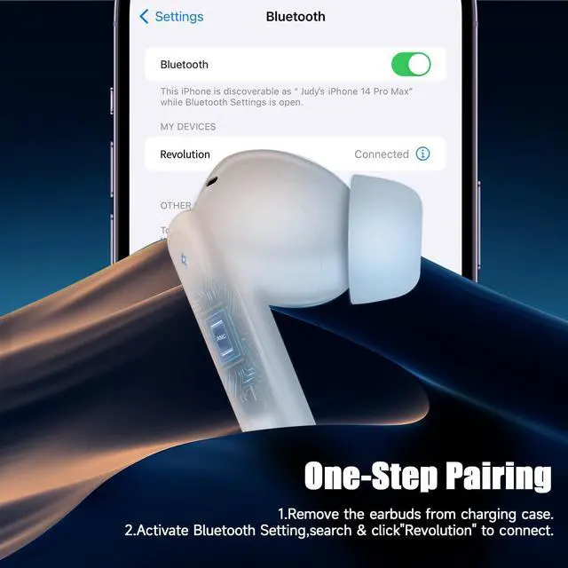 Alt view image 5 of 5 - SUNJOM Upgraded Hybrid Active Noise Cancelling Wireless Earbuds 6 Mics ENC Clear Call Reduce Noise by Up to 98% 30H Playtime Bluetooth 5.4 Deep Bass in Ear Headphones (White)