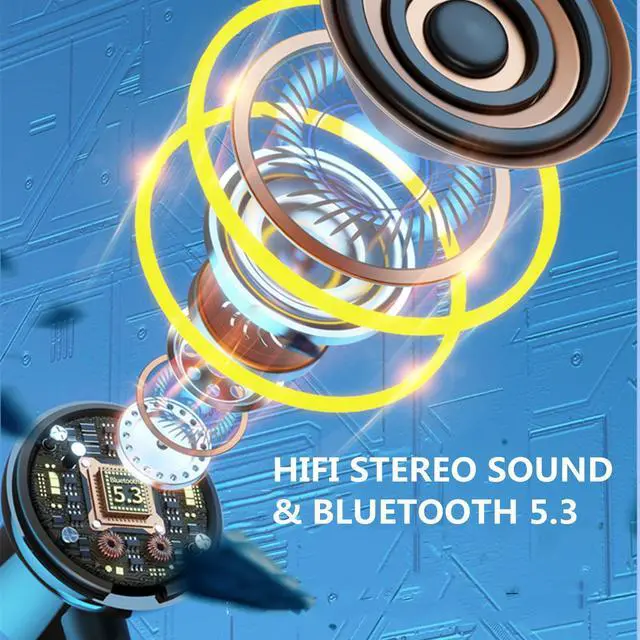 Alt view image 2 of 5 - Bluetooth Headphones,Upgrade Bluetooth 5.3 Wireless Neckband Earbuds Waterproof in-Ear Earphones with Mic,HiFi Stereo Deep Bass Headset 100 Hours Playtime with Digital Display for Running Sport Work