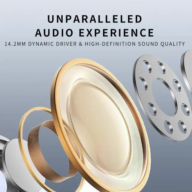 Alt view image 3 of 5 - Open Ear Headphones, Bluetooth 5.4 Earphones, Open Ear Earbuds with Mic, HiFi Sound, Clear Calls, IPX5 Waterproof, 40H Playtime, Ear Hooks, Wireless Headsets for Running Cycling Driving Workout Purple