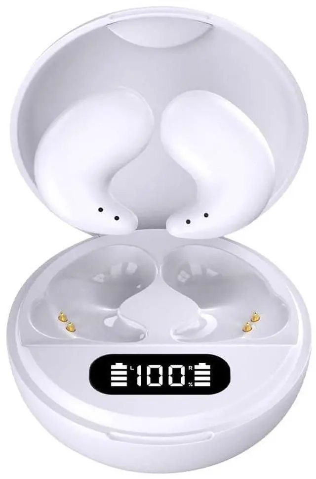 Main image of Sleep Headphones Invisible Wireless Earbuds Bluetooth 5.3 Sleeping Ear Buds with LED Display Charging Case Mini Earphones for Side Sleepers Exercise Workout White