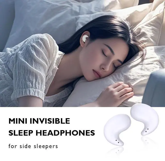 Alt view image 2 of 5 - Sleep Headphones Invisible Wireless Earbuds Bluetooth 5.3 Sleeping Ear Buds with LED Display Charging Case Mini Earphones for Side Sleepers Exercise Workout White