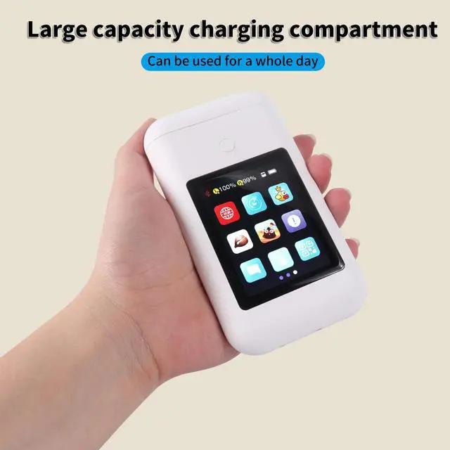 Alt view image 4 of 5 - Wireless Earbuds Bluetooth 5.3 Headphones,Long Playtime Ear Buds with Mic Waterproof in Ear Earphones Charging Case with Multi Functions LED Full Color Touch Screen for Android iOS Phones Sport,White