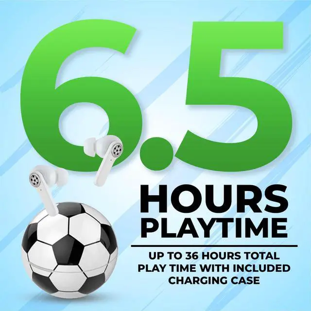 Alt view image 2 of 5 - COOLBUDS Soccer Wireless Bluetooth Earbuds Rechargeable Soccer Bluetooth Ear Buds, Call Control & Voice Assistant, True Wireless Earbuds Noise Isolation Wireless Headphones, 36 HRS of Playtime
