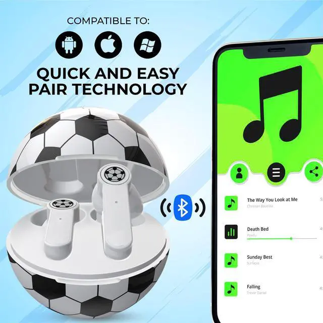 Alt view image 3 of 5 - COOLBUDS Soccer Wireless Bluetooth Earbuds Rechargeable Soccer Bluetooth Ear Buds, Call Control & Voice Assistant, True Wireless Earbuds Noise Isolation Wireless Headphones, 36 HRS of Playtime