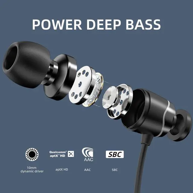 Alt view image 2 of 5 - SoundMAGIC E11BT Neckband Bluetooth Headphones Wireless Earphones HiFi Stereo in Ear Headset with Microphone Noise Isolating Sports Earbuds Long Playtime Black