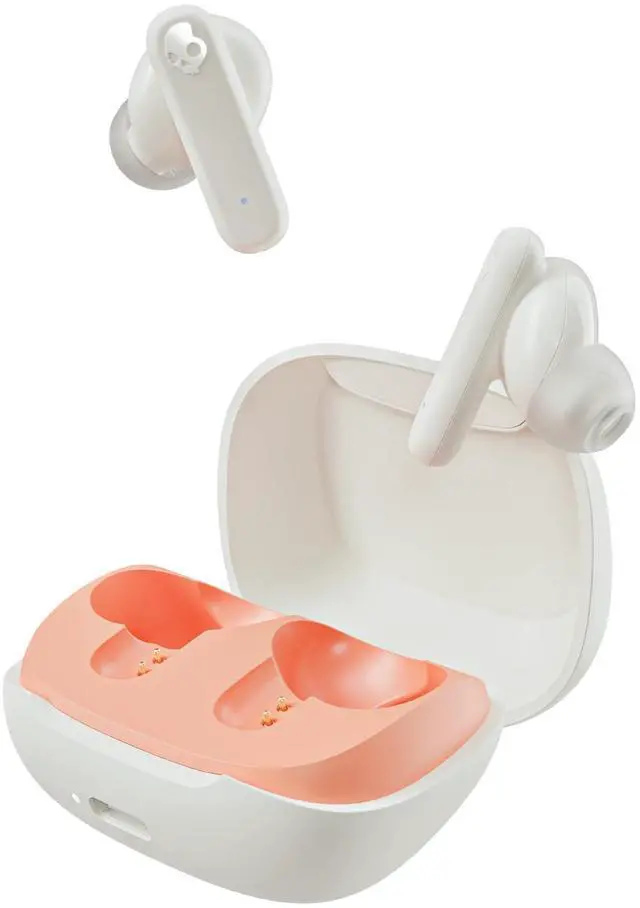 Main image of Skullcandy Smokin Buds Wireless Earbuds, Bluetooth Headphones, Noise Isolating Fit, Up to 20 Hours Battery, IPX4 Sweat and Water Resistant, Microphone for iPhone Android - Bone