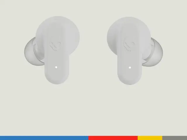 Alt view image 3 of 5 - Skullcandy Dime Evo Wireless Earbuds, Bluetooth Headphones, Noise Isolating Fit, Up to 36 Hours Battery, Microphone for iPhone Android, Easy Carry with Clip-Anywhere Case - Bone