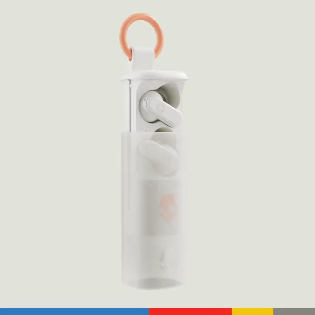 Alt view image 4 of 5 - Skullcandy Dime Evo Wireless Earbuds, Bluetooth Headphones, Noise Isolating Fit, Up to 36 Hours Battery, Microphone for iPhone Android, Easy Carry with Clip-Anywhere Case - Bone