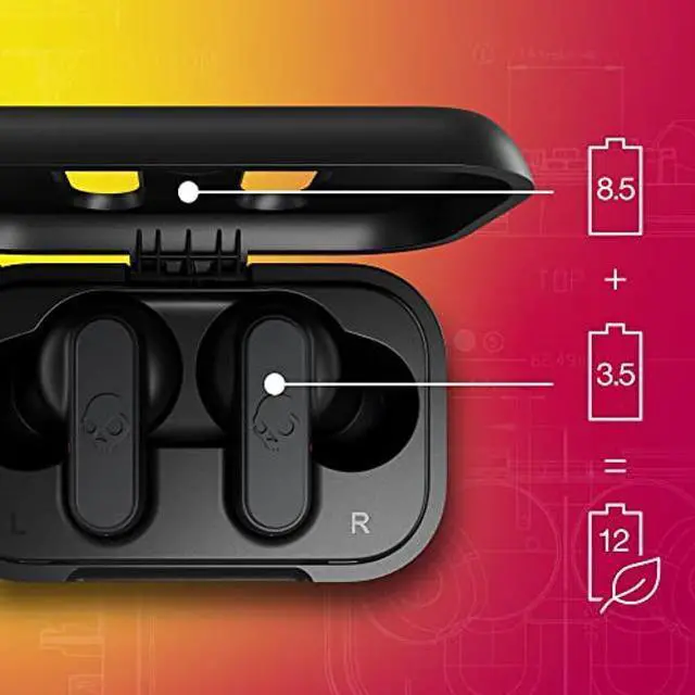 Alt view image 4 of 5 - Skullcandy Dime 2 Wireless Earbuds, Bluetooth Headphones, Noise Isolating Fit, Up to 12 Hours Battery, Microphone for iPhone Android, Easy Carry with Integrated Lanyard - True Black