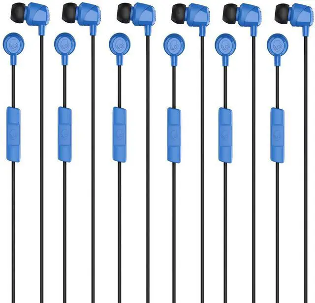Main image of Skullcandy Jib Wired Earbuds with 3.5mm Plug, Noise Isolating Fit, Built-In Microphone Call and Track Control, Convenient for Travel (6 Pack) - Cobalt Blue