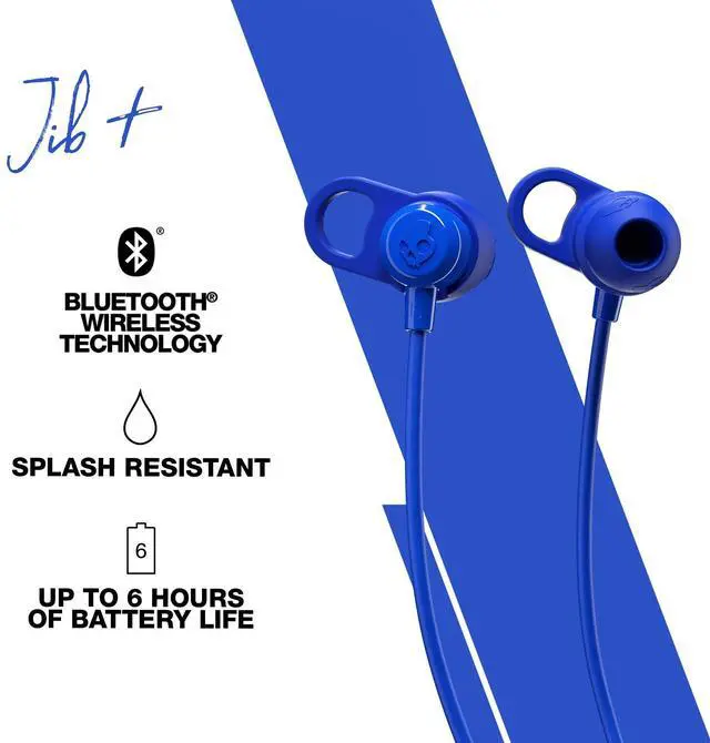 Alt view image 3 of 5 - Skullcandy Jib+ In-Ear Wireless Earbuds, 6 Hr Battery, Microphone, Works with iPhone Android and Bluetooth Devices - Blue