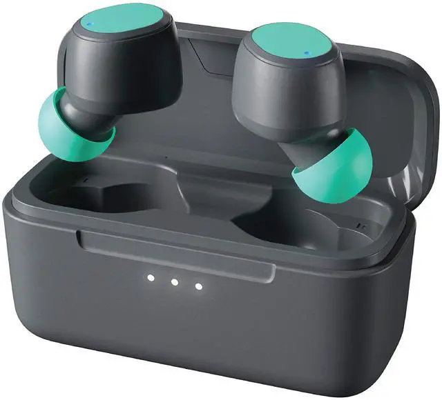 Alt view image 3 of 5 - VINYL by Skullcandy True Wireless Bluetooth Earbuds Grey/Teal (V2VYW-N299)