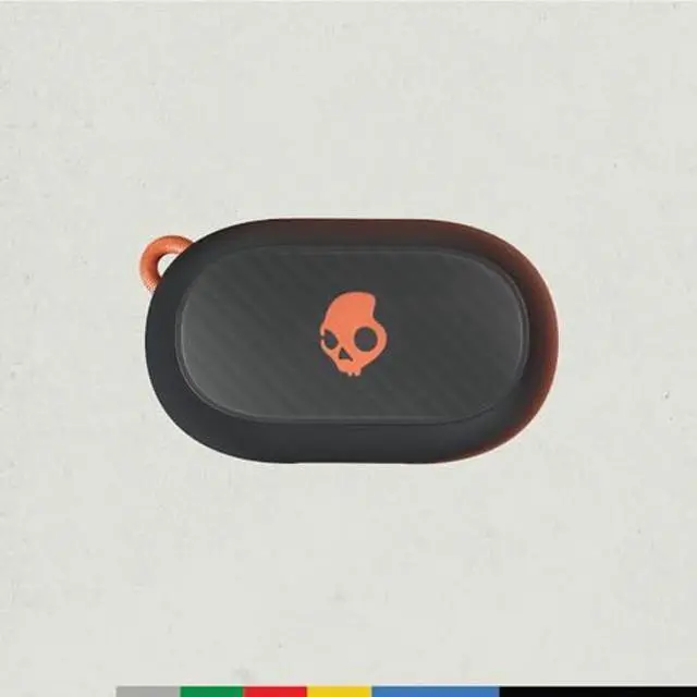 Alt view image 4 of 5 - Skullcandy Sesh ANC Active Wireless Earbuds, Bluetooth Headphones, Noise Cancelling, Up to 48 Hours Battery, Stabilizing Fit Grip, Sweat and Waterproof, Microphone for iPhone Android - Black/Orange