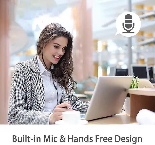 Alt view image 4 of 5 - SIMOLIO Stereo Headset with Mic, Light Weight Stethoscope Transcription Headset with Volume Control and Soft Memory Foam Ear-Tips, 4.9FT Audio Cord, 3.5mm Plug Wired PC Headphones, SM-901M