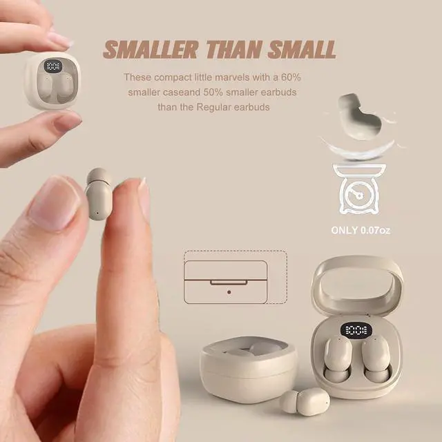 Alt view image 3 of 5 - Ttbesmi Wireless Mini Small Invisible Earbuds Bluetooth Smallest Micro Tiny Discreet Earbuds for Small Ear canals Mini Small Ear Buds for Small Ears Discreet Invisible Headphones