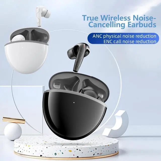 Alt view image 2 of 5 - True Wireless Active Noise Canceling Earbuds With Microphone TWS Wireless Earphones Bluetooth Noise Cancelling Earbuds Headphones For Working Out Blue Tooth Ear Buds Earphones for iPhone Android