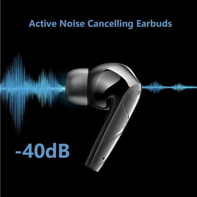 Alt view image 4 of 5 - True Wireless Active Noise Canceling Earbuds With Microphone TWS Wireless Earphones Bluetooth Noise Cancelling Earbuds Headphones For Working Out Blue Tooth Ear Buds Earphones for iPhone Android