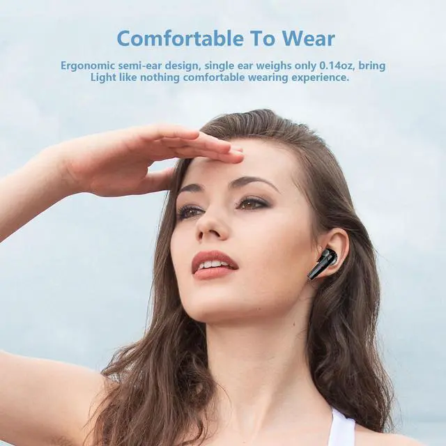 Alt view image 3 of 5 - True Wireless Active Noise Canceling Earbuds With Microphone TWS Wireless Earphones Bluetooth Noise Cancelling Earbuds Headphones For Working Out Blue Tooth Ear Buds Earphones for iPhone Android