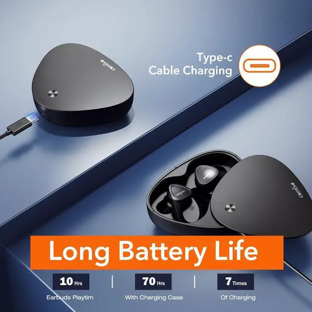 Alt view image 3 of 5 - comiso Wireless Earbuds Bluetooth Headphones-5.3 Headphone Sport with Noise Cancelling Mic, Stereo Bass Over Ear Buds with Earhooks, Charging Case, 60H in Ear Bluetooth Earphone for Workout Running