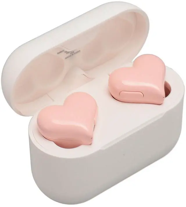 Main image of Heart Shape Earphones Earbuds, HiFi Stereo Bluetooth 5.3 Headphones with Charging Case, in Ear Bluetooth Earphones, 20Hrs Playtime for Lover Couples Sport Travel (Pin)