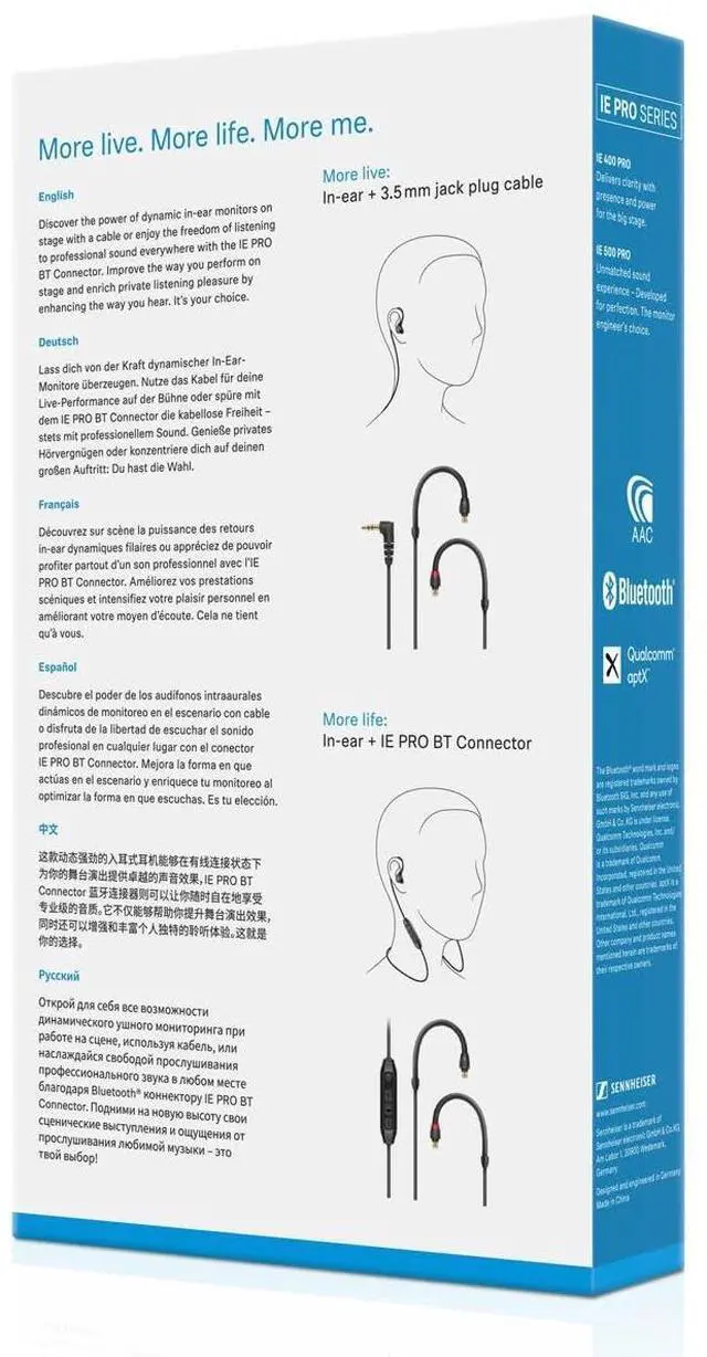 Alt view image 4 of 5 - SENNHEISER In- Ear Audio Monitor, Black, Wireless (509171)