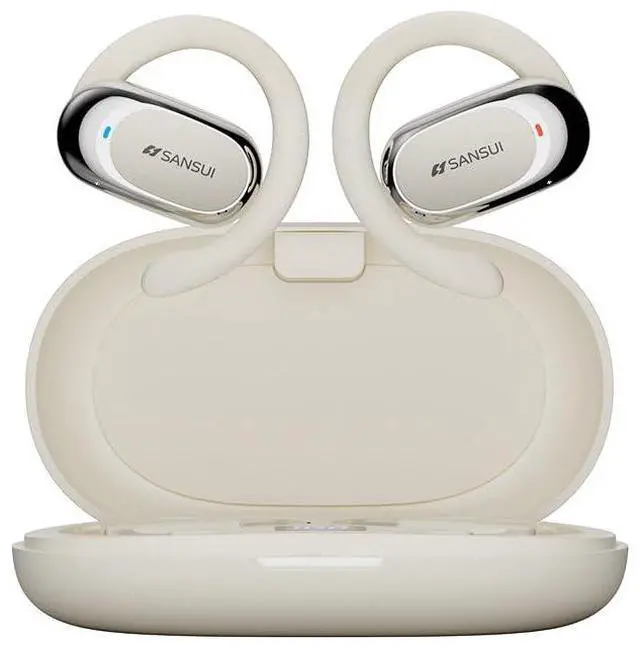 Main image of SANSUI W92 Wireless Open Ear Headphones, Gaming & Sports Ear Buds (Lvory)