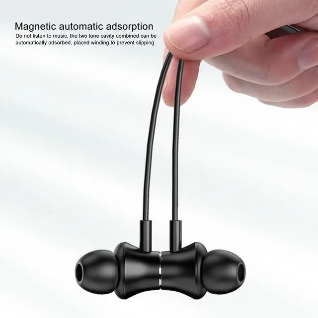 Alt view image 5 of 5 - Neckband Headphones, BT 5.1 IPX5 Waterproof Noise Canceling Magnetic Auto Absorption Ergonomic Design, Earphones for Sports