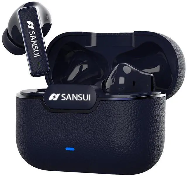 Main image of SANSUI Earbuds Wireless Bluetooth 5.4,ANC Noise Cancelling IPX4 Waterproof Stereo Headphones,up to 28 Hours of Battery Life,Deeper Bass,ENC Mics,W28, Secret Night Blue