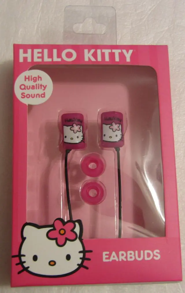 Main image of Hello Kitty Hk-1429 Earbud Headphones Pink/Black