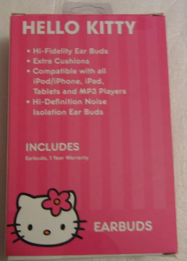 Alt view image 2 of 2 - Hello Kitty Hk-1429 Earbud Headphones Pink/Black
