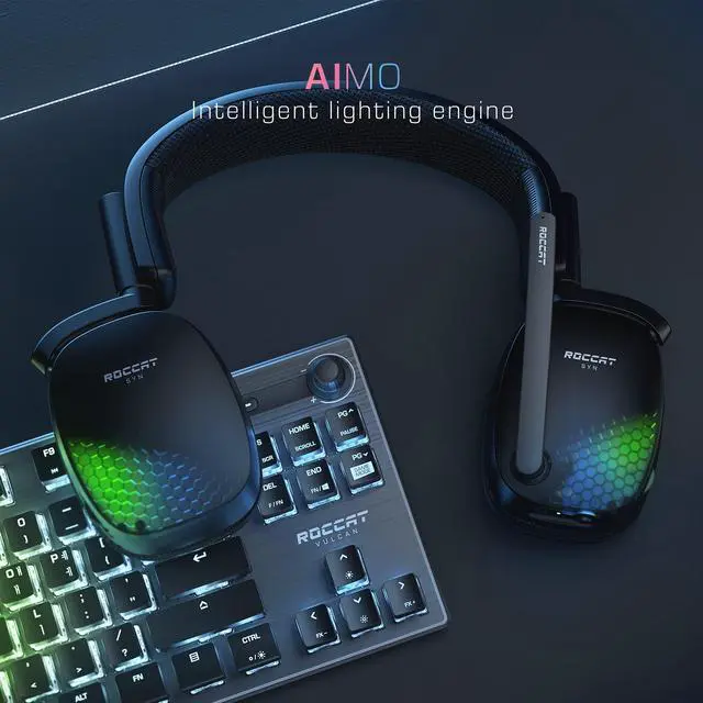 Alt view image 3 of 5 - ROCCAT Syn Pro Air - Wireless 3D Audio Surround Sound Lightweight PC Gaming Headset with AIMO RGB Lighting and All-day Battery Life - Black
