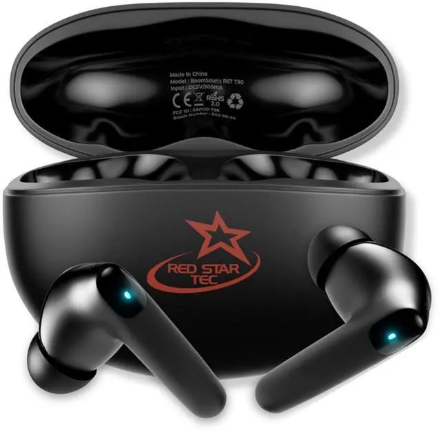 Main image of T-90 BoomSounZ Sweatproof Wireless Earbuds  ENC Noise Cancelling Ear buds with Dual Mode for Music & Gaming, Deep Bass Touch Controls, Fast Charging Long Battery Life, Secure Fit for Workouts & Calls
