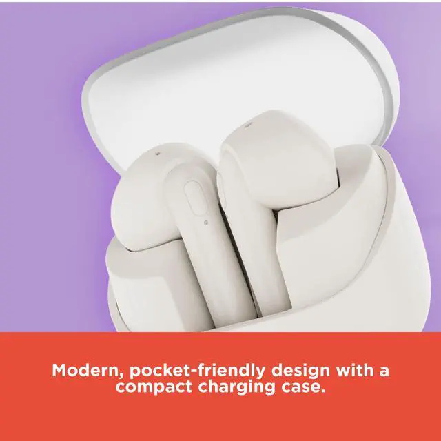 Alt view image 2 of 5 - RadioShack Live Sound Wireless Bluetooth Earbuds with Noise Cancellation, IPX5 Waterproof (White)