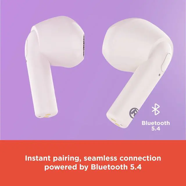 Alt view image 4 of 5 - RadioShack Live Sound Wireless Bluetooth Earbuds with Noise Cancellation, IPX5 Waterproof (White)