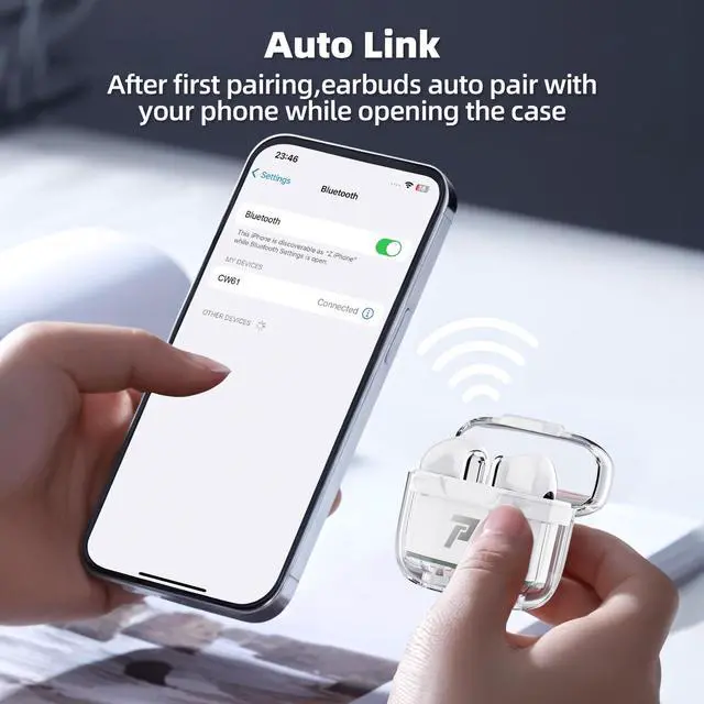 Alt view image 3 of 5 - Wireless Earbuds Bluetooth 5.3 Earbuds,40H Playtime, ENC Noise Cancelling Mic,13mm Deep Bass,Remote Control for TikTok,YouTube Shorts Like,Ear Buds,Wireless Bluetooth Headphones (White)