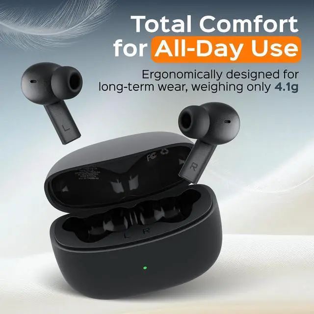 Alt view image 3 of 5 - TREBLAB X8 True Wireless Earbuds - Active Noise Cancelling, Bluetooth 5.4, IPX5 Waterproof, 40H Playtime, Dual ENC Mics, Comfortable Fit for Running, Sports, Gym, Travel - Exceptional Sound Quality