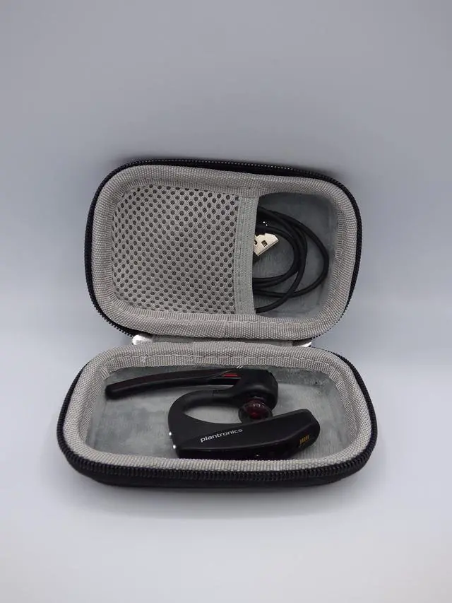 Alt view image 4 of 5 - Plantronics 206110-01 (Poly) 5200-UC Bluetooth Headset Bundle. Includes Headset, Charging case, Wall Plug, earpieces and Yismo Water-Resistant Carry case. PC, Mac, Android and Most Software.