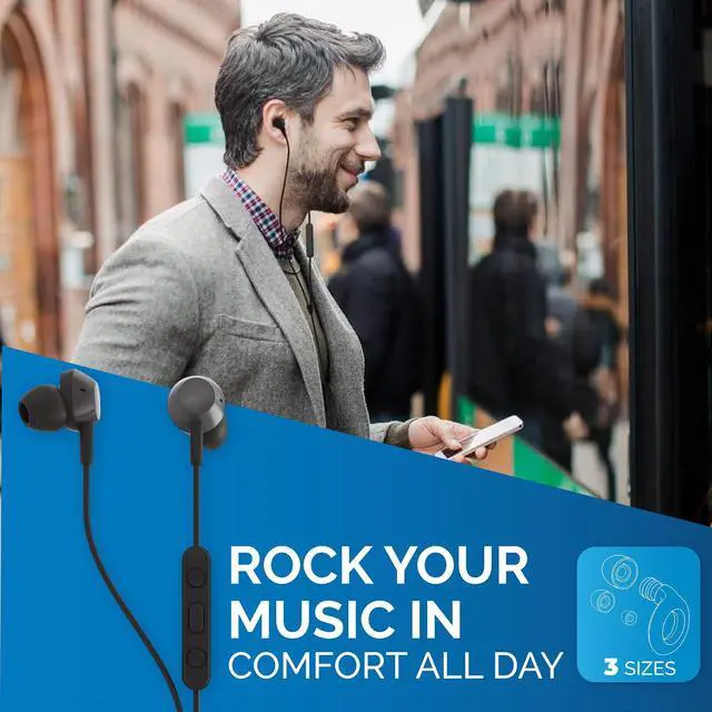 Alt view image 4 of 5 - Philips USB C Earbuds Wired with Microphone, in Ear Type C Headphones with mic, Powerful Bass, Lightweight, USB-C Wired Earphones, 3-Button in-line Remote Ear Buds (Black)