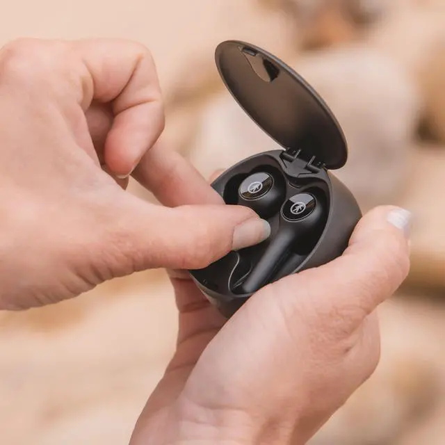 Alt view image 5 of 5 - Outdoor Tech Ravens Wireless Earbuds with Rechargeable Case - True Wireless Low Latency Bluetooth Headphones with Microphone - Sports, Outdoors, Travel Bluetooth Earbuds