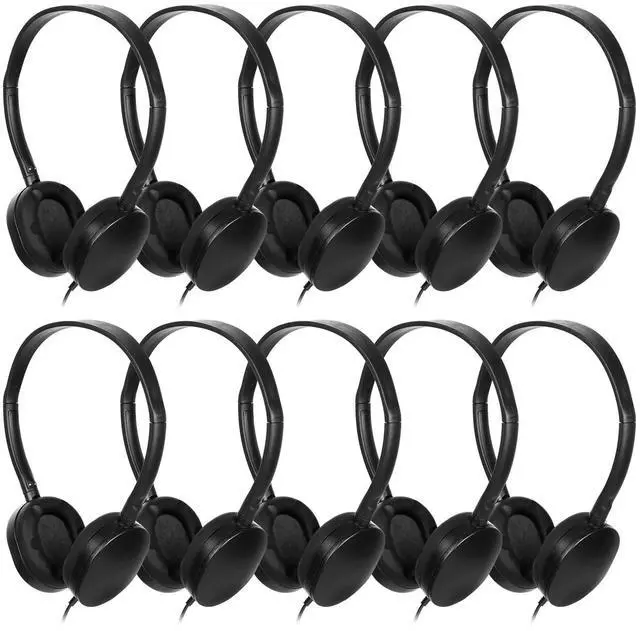 Main image of OSSZIT Classroom Kids Headphones Bulk 100 Pack Class Set of Headphones for Students Children Toddler Boys Girls Teen and Adult (Black)