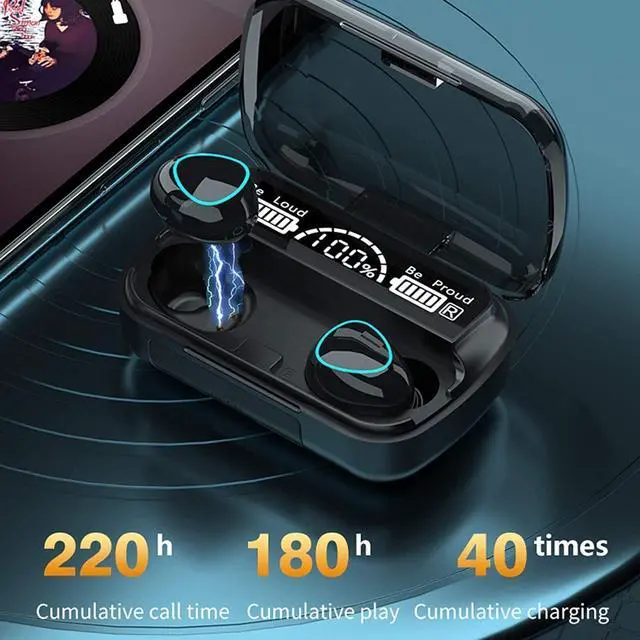 Alt view image 5 of 5 - NIUTA Wireless Earbuds Bluetooth 5.1 Headphones Touch Control with Wireless Charging Case IPX7 Waterproof Stereo Earphones in-Ear Built-in Mic Headset Premium Deep Bass Black