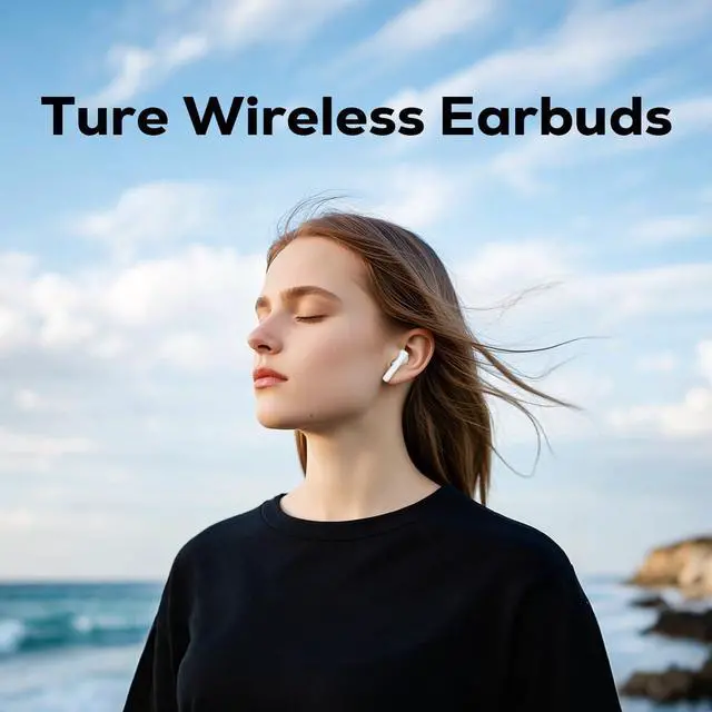 Alt view image 4 of 5 - Nisheng 2025 Wireless Earbuds - Low Latency, Long Battery Life, Sound Isolation, with Mic for Gaming, Sports, and Music, Gaming Headset | Type-C Charging, Headphones for Boyfriend/Girlfriend (White)